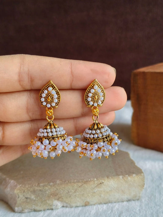 Pearl Golden Jhumka 1853AMJH