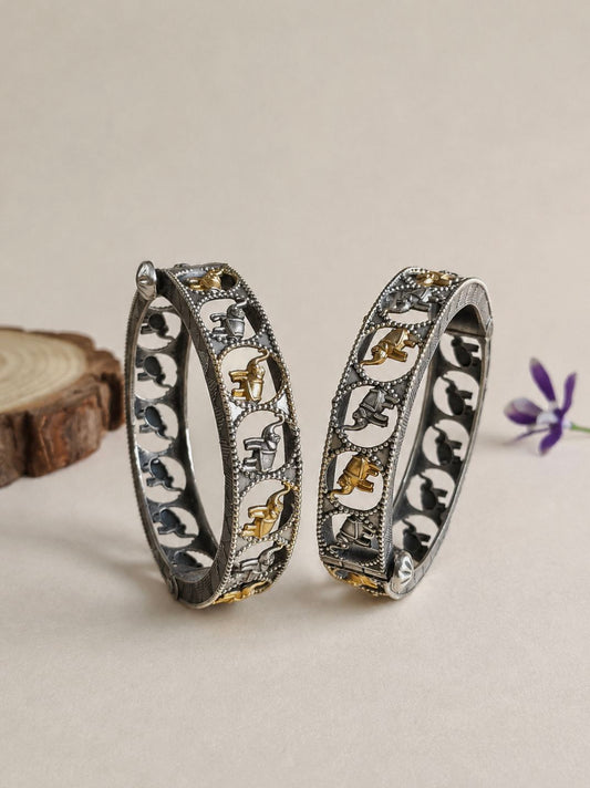 Dual Tone Bangle 10763DTBL (openable bangle Price for 1 Pair)