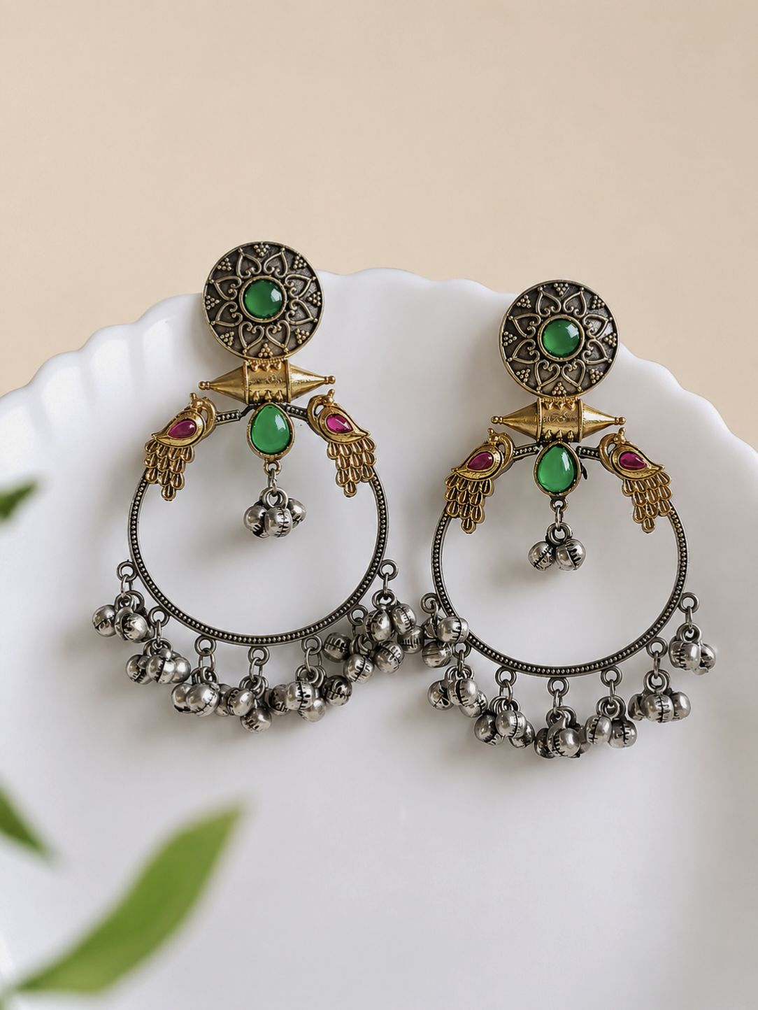 Dual Tone Earring 10778DTDLGRN