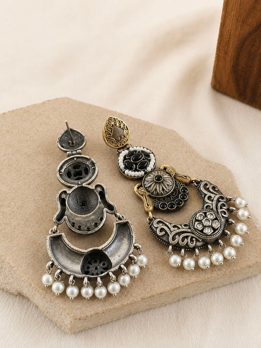 Dual Tone Earring 10782DTDLBLK