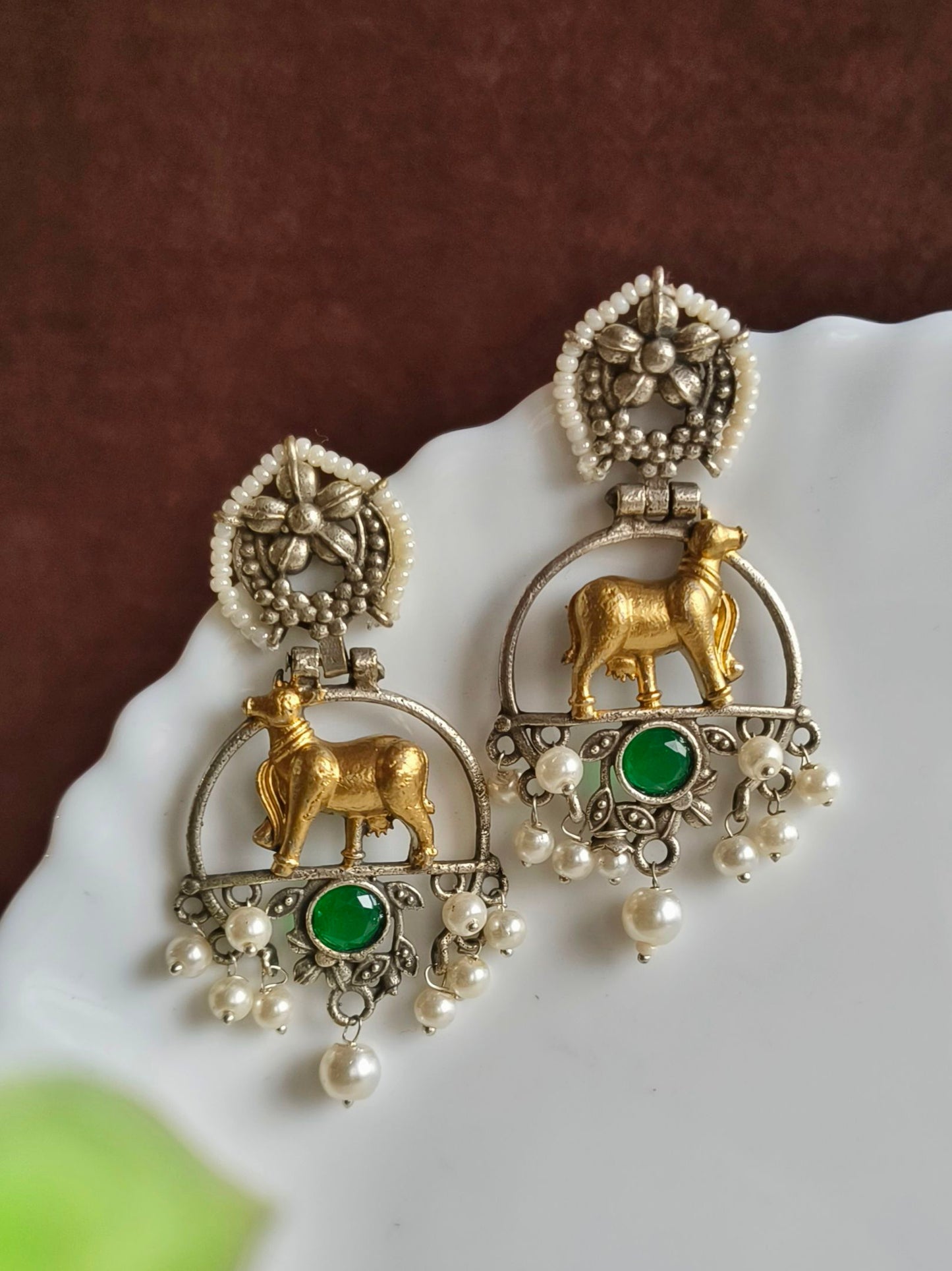 Dual Tone Earring 10785DTDLGRN
