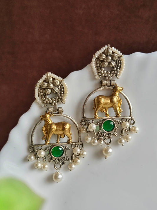 Dual Tone Earring 10785DTDLGRN