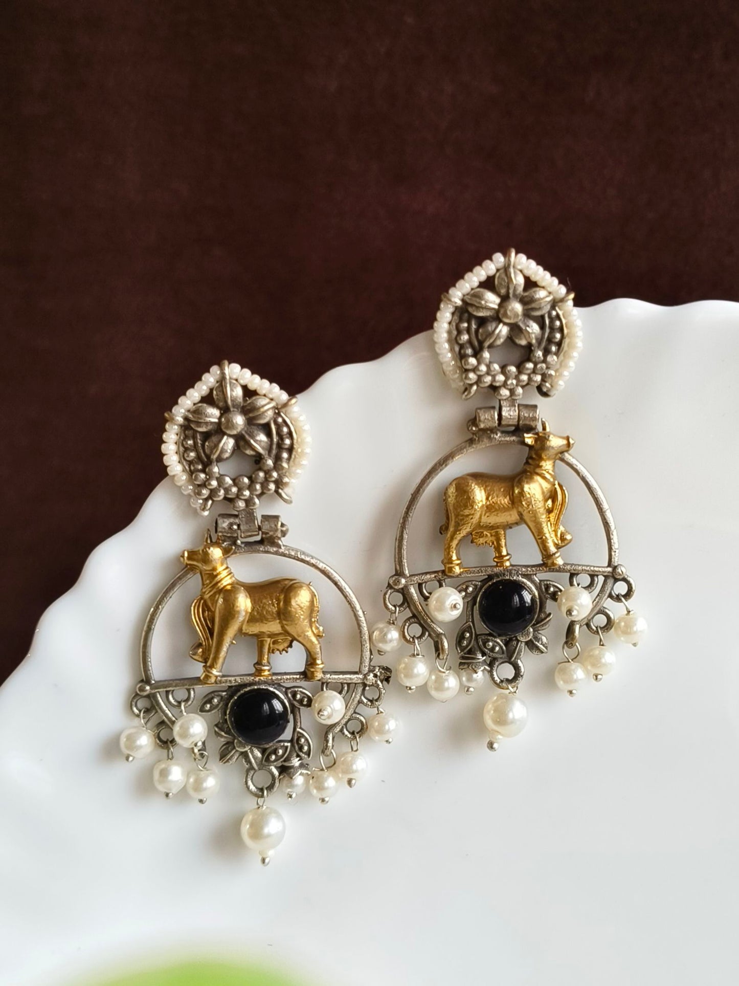 Dual Tone Earring 10785DTDLBLK