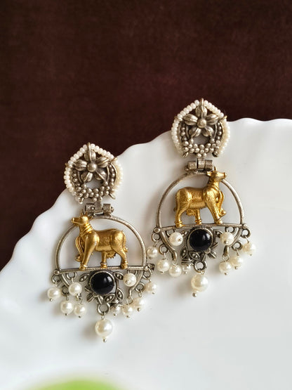 Dual Tone Earring 10785DTDLBLK
