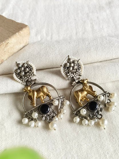Dual Tone Earring 10785DTDLBLK