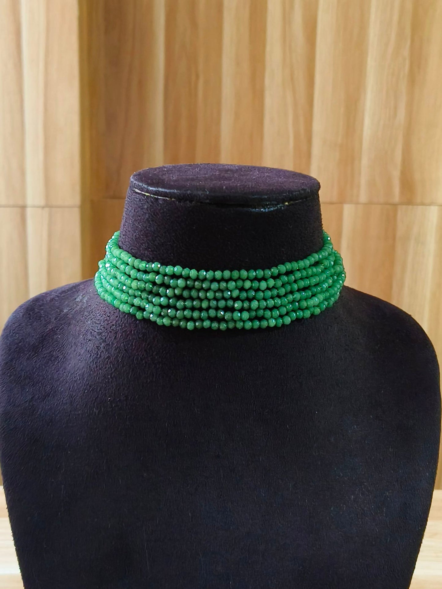 Beaded Chokar Necklace 21769MXNKGRN (Stock Clearance)