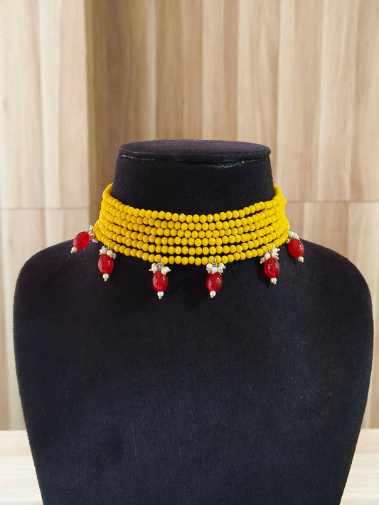 Beaded Chokar Necklace 21770MXNKYLW (Stock Clearance)
