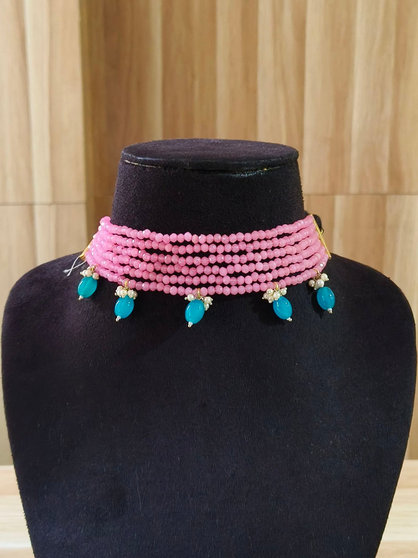 Beaded Chokar Necklace 21770MXNKPNK (Stock Clearance)