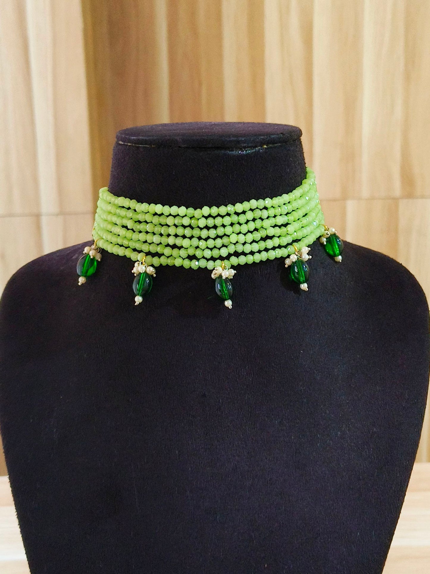 Beaded Chokar Necklace 21770MXNKMGRN (Stock Clearance)