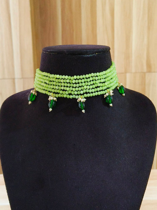 Beaded Chokar Necklace 21770MXNKMGRN (Stock Clearance)