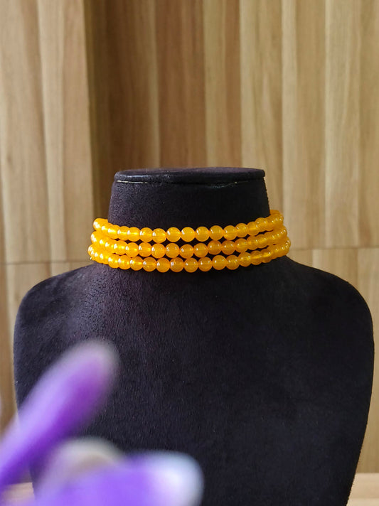 Beaded Chokar Necklace 21771MXNKORG (Stock Clearance)