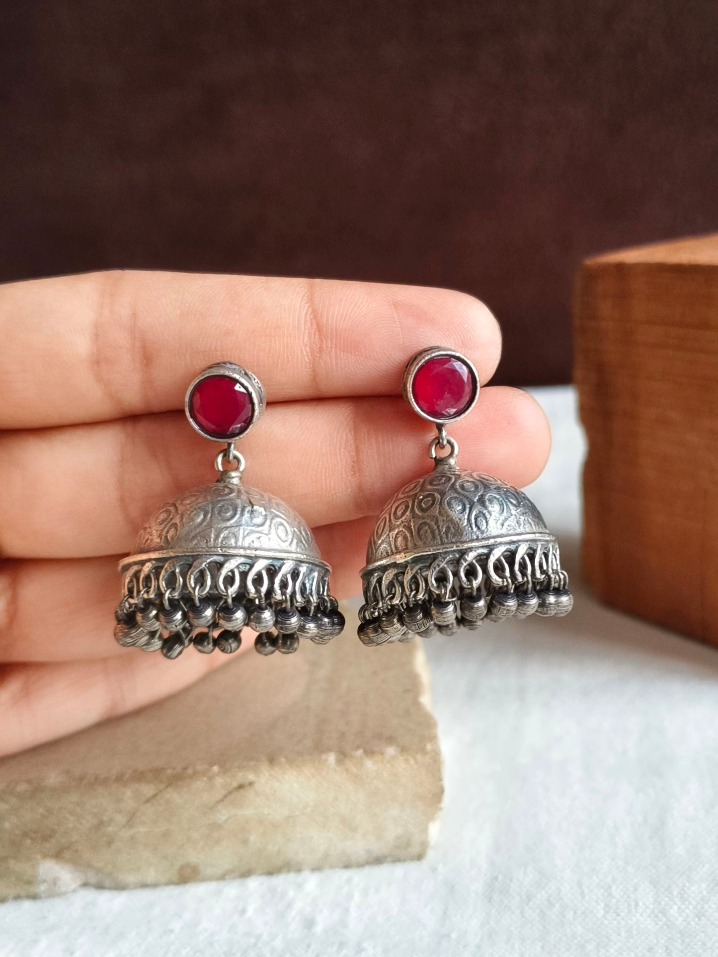 Jhumka Earrings 21777MXJHRED (Stock Clearance)