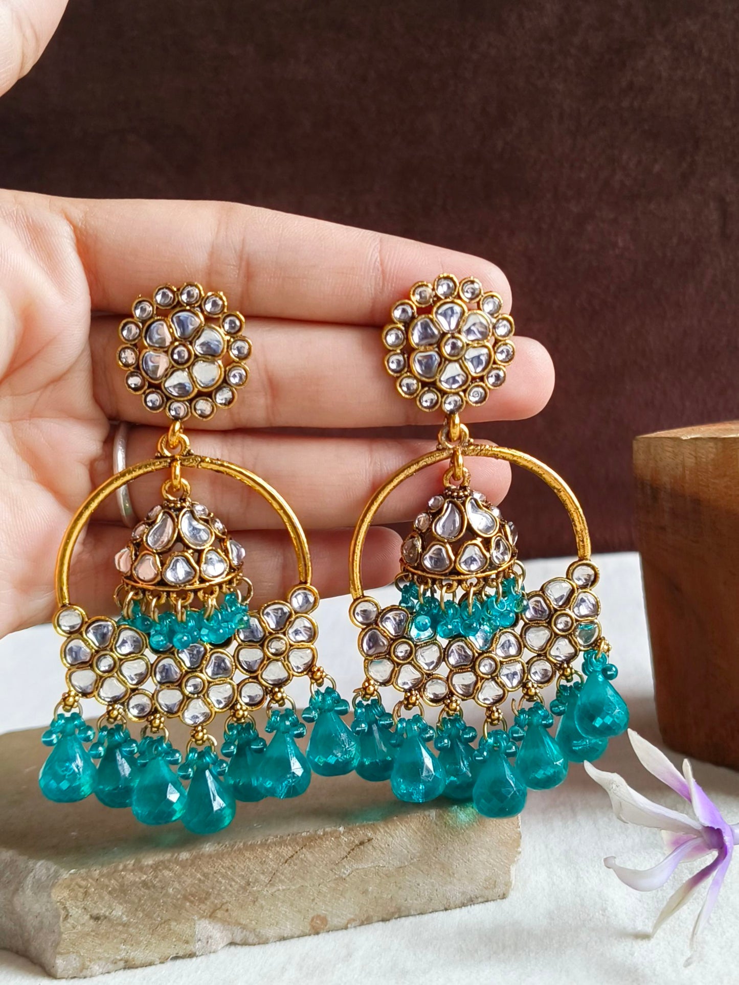 Earrings 0744AMDLRGRN