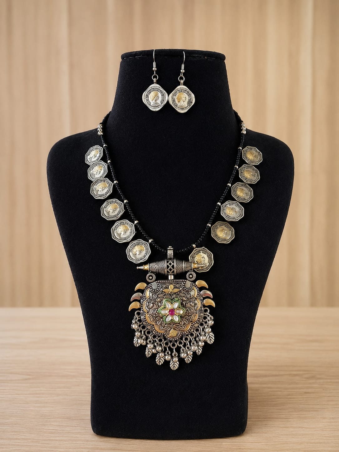 Dual Tone Ethnic Necklace