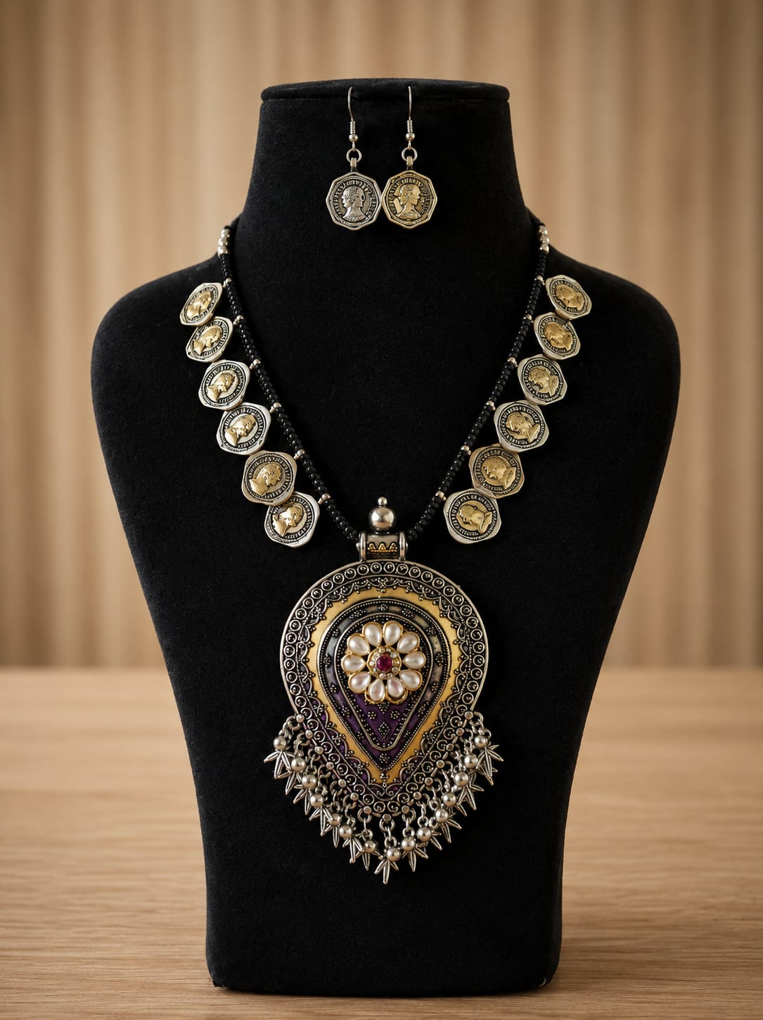 Oxidised Ethnic Necklace Set