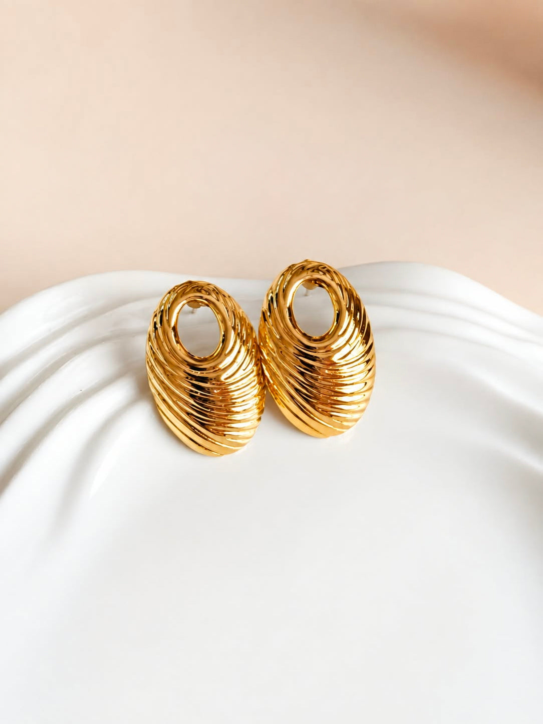Gold Steel Earrings