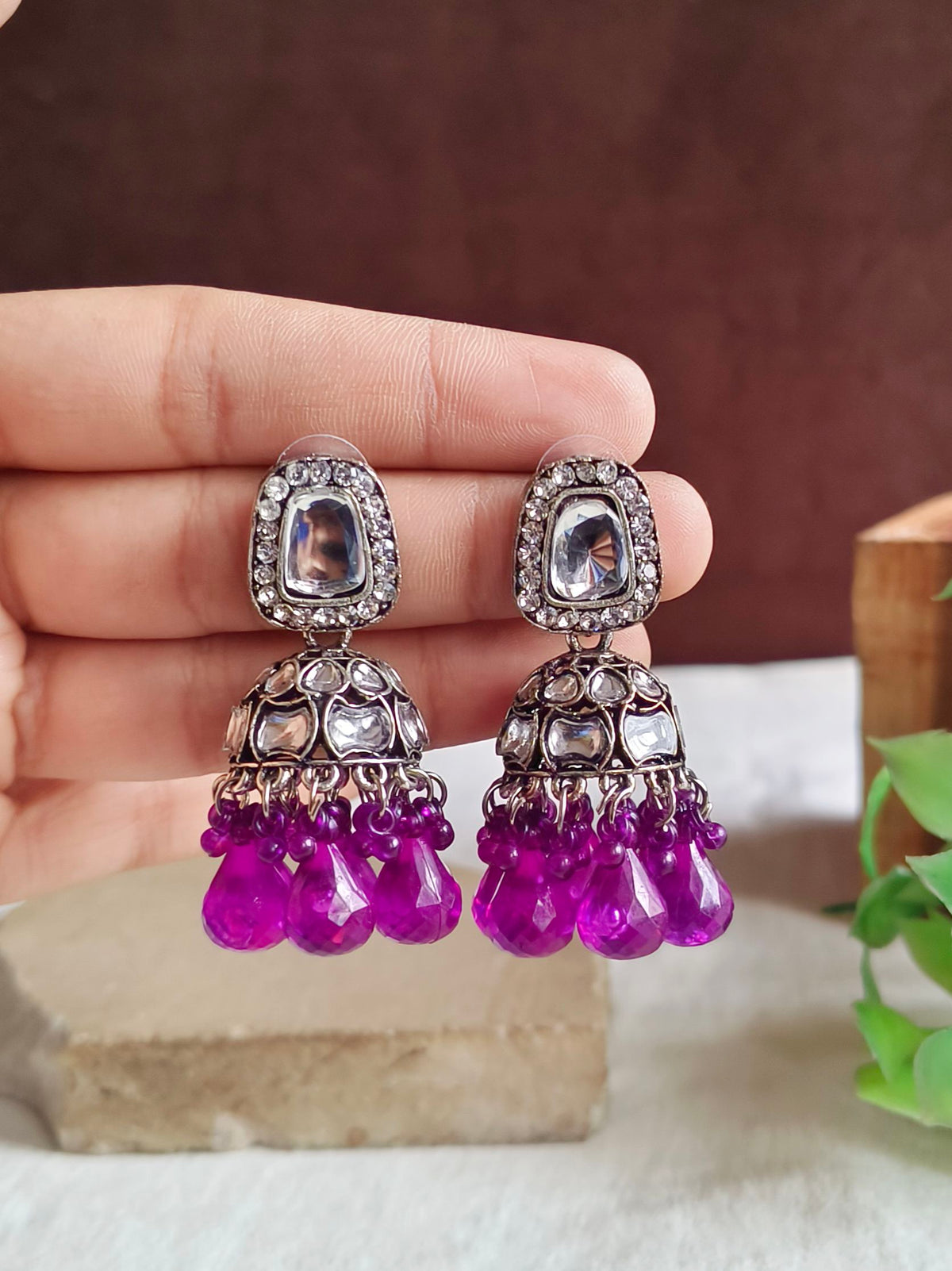 Oxidised Dangle Earrings