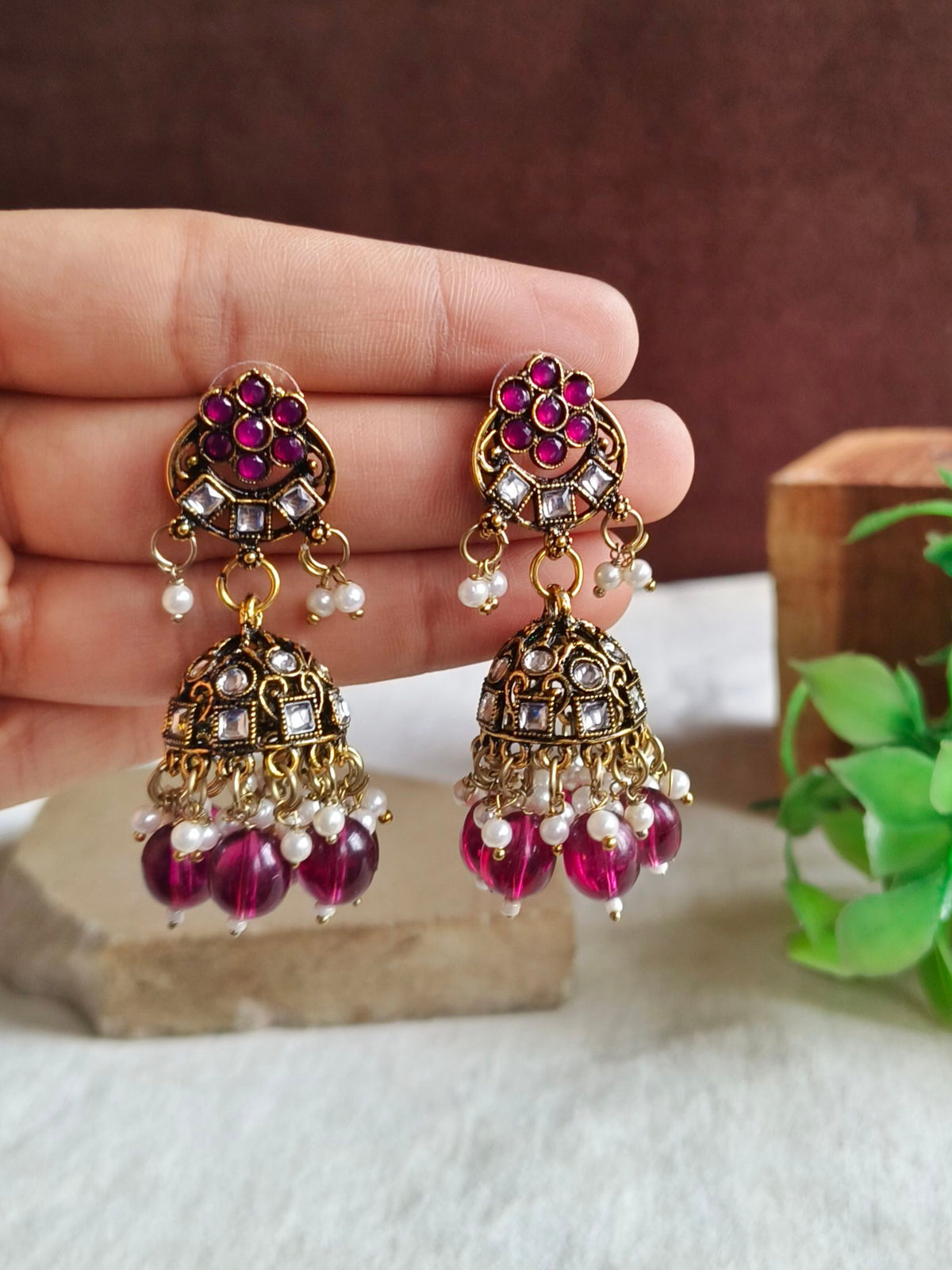 Ethnic Oxidised Earrings