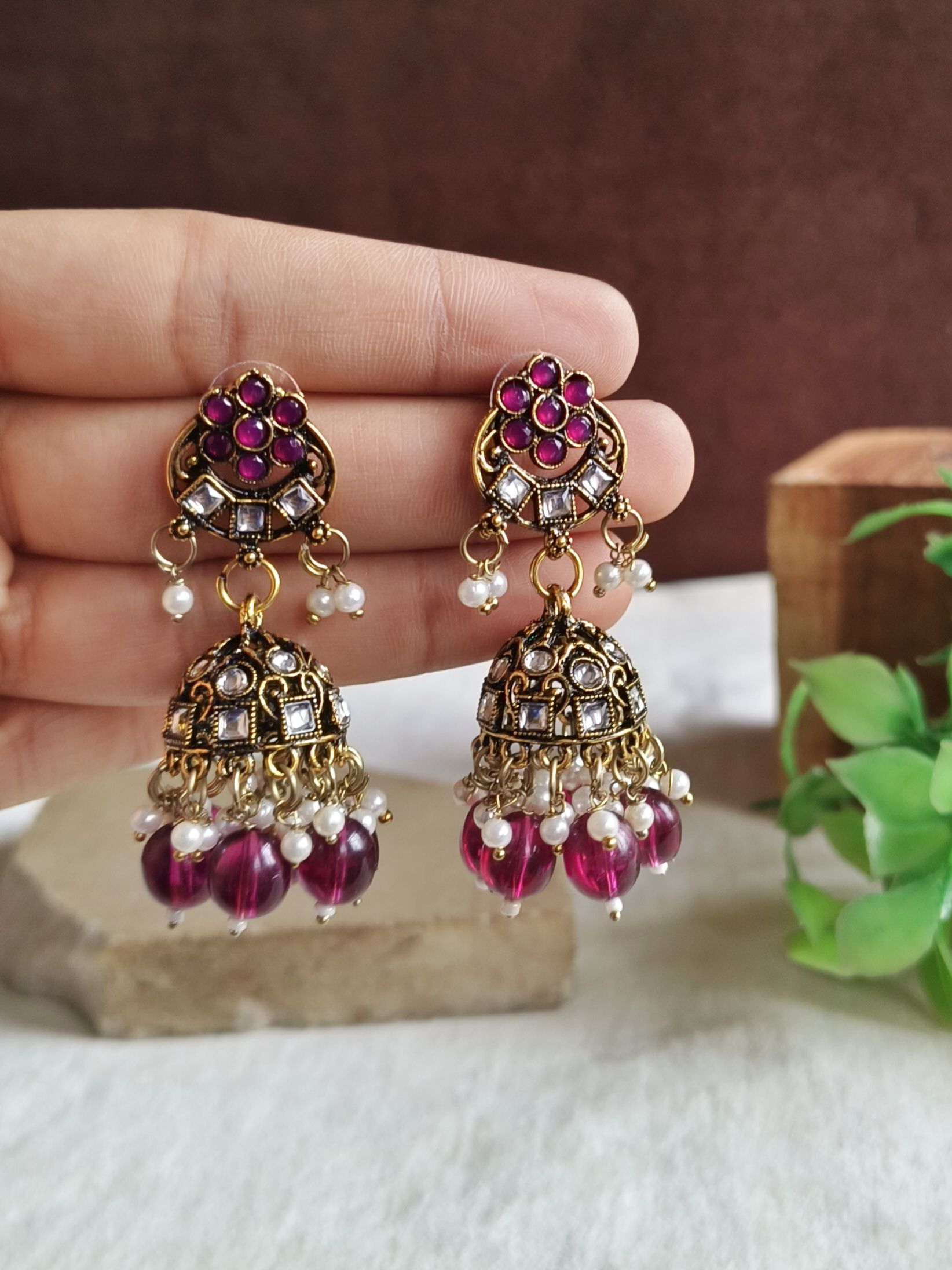 Ethnic Oxidised Earrings
