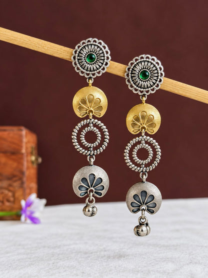 Dual Tone Earrings 10840DTDLGRN