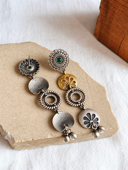 Dual Tone Earrings 10840DTDLGRN