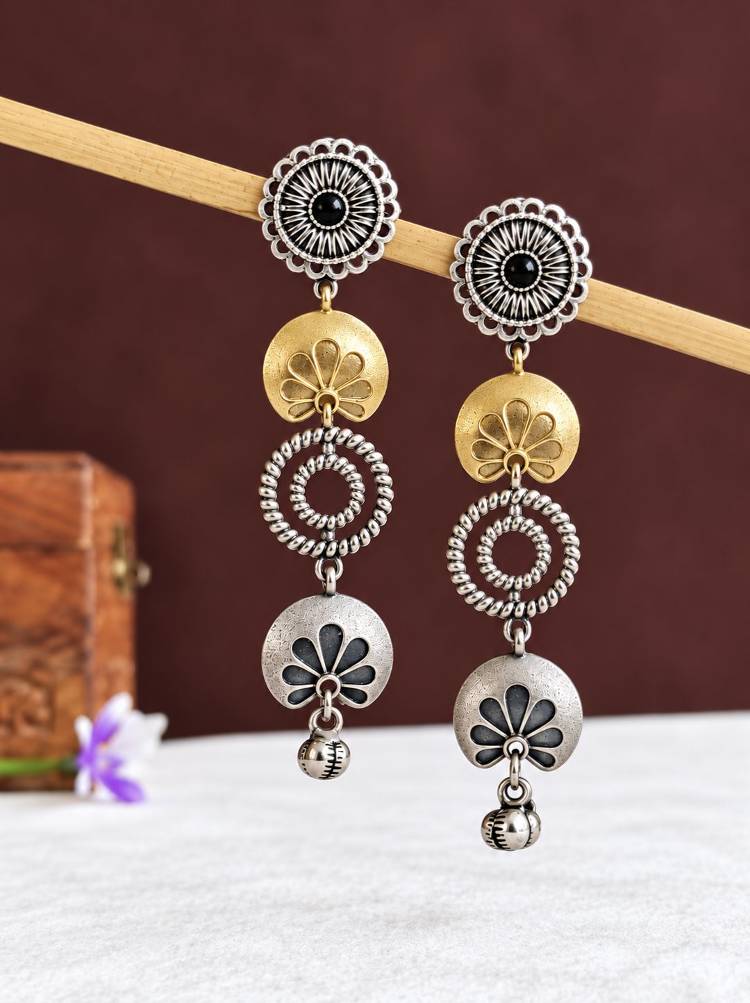 Dual Tone Earrings 10840DTDLBLK