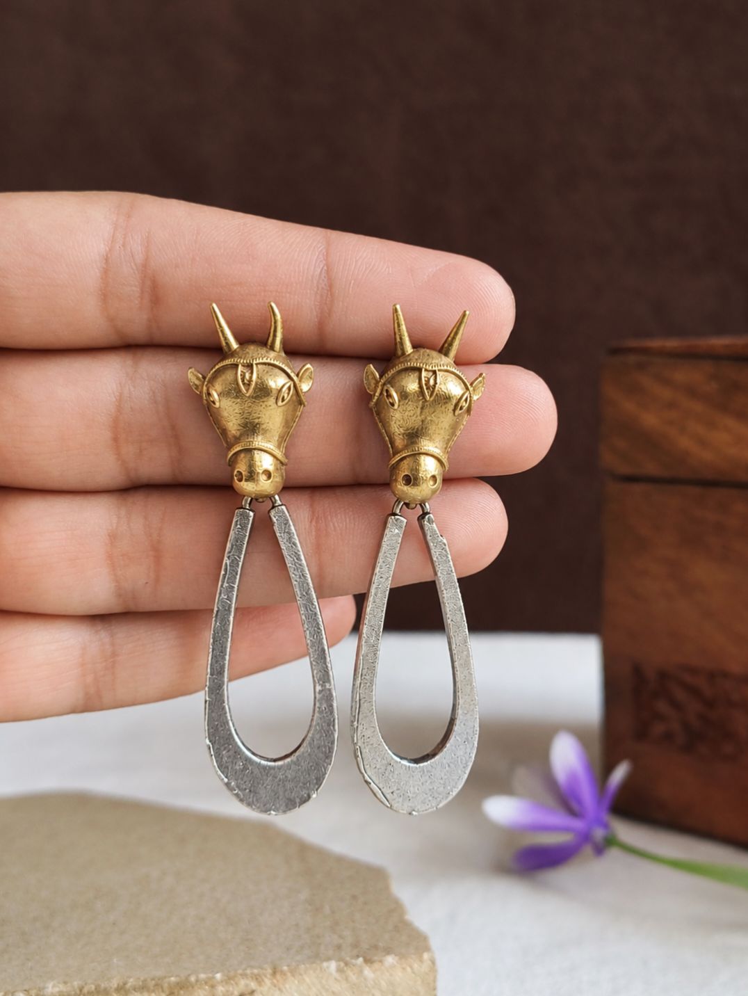 Dual Tone  Earrings 10843DTDL