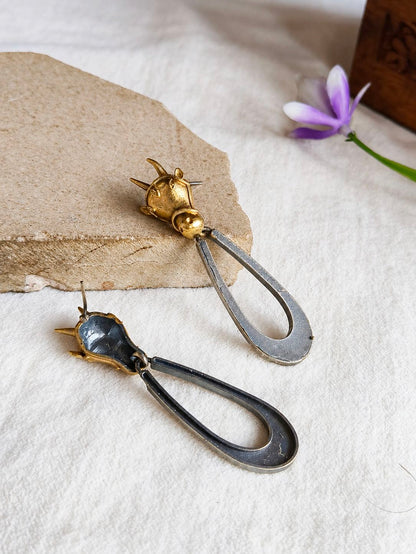 Dual Tone  Earrings 10843DTDL