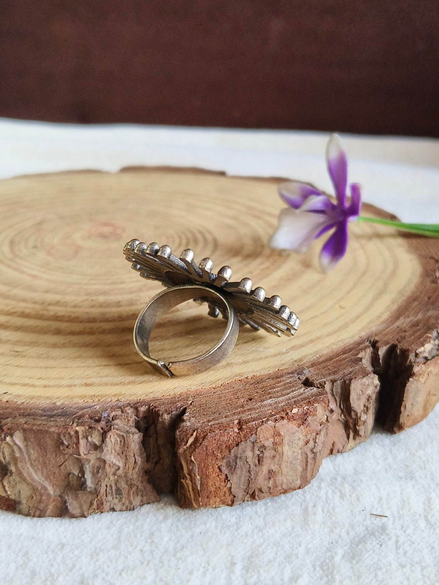 Oxidised Adjustable Finger Ring 10851FR