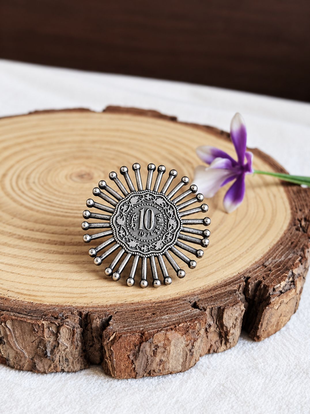 Oxidised Adjustable Finger Ring 10851FR