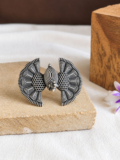 Oxidised Adjustable Finger Ring 10852FR