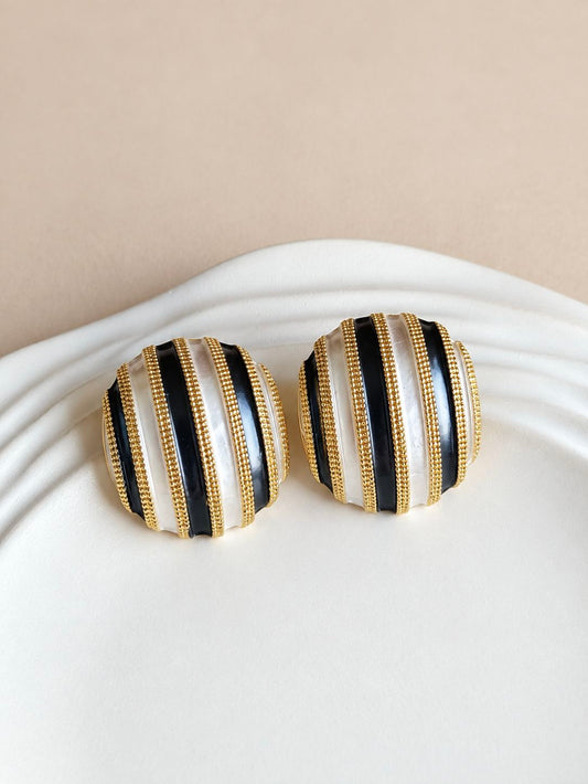 Enamel Stainless Steel Earrings 0798AMSTBLK