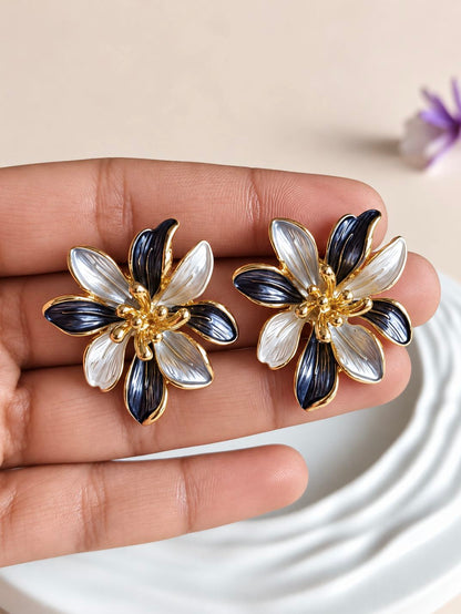 Enamel Stainless Steel Earrings 0103AMSTGRYWHT