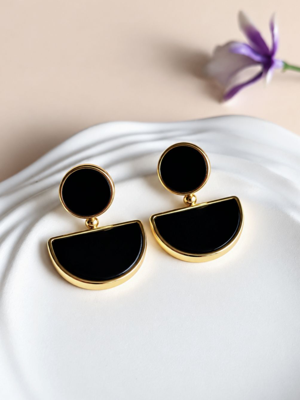 Stainless Steel Earrings 0102AMDLBLK