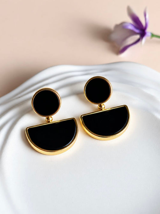 Stainless Steel Earrings 0102AMDLBLK