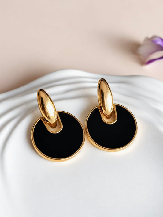 Stainless Steel Earrings 0098AMDLBLK