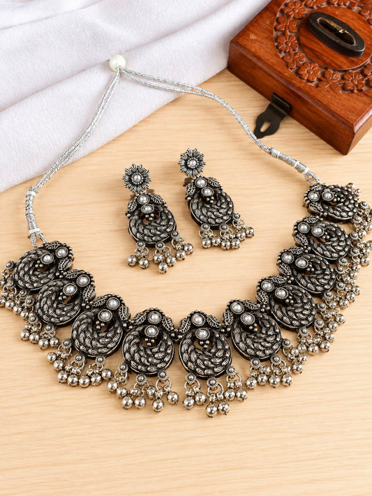 Oxidised Necklace 3250GSNKWHT