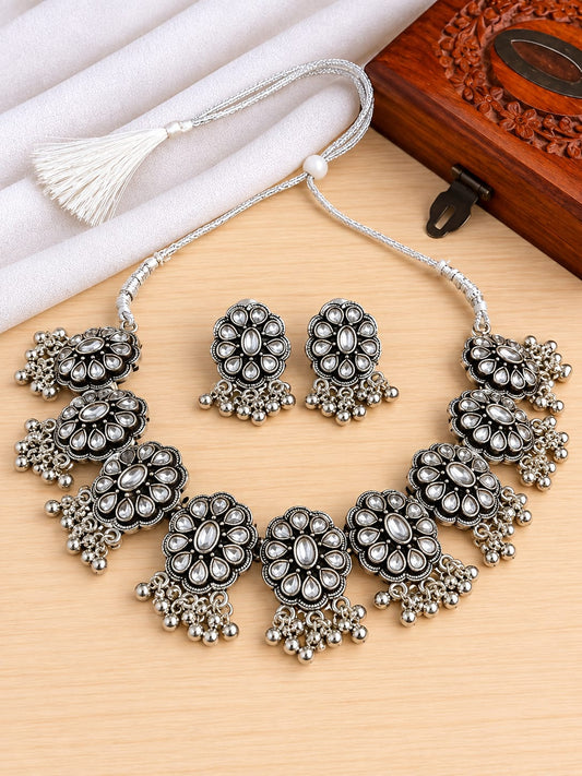 Oxidised Necklace 3254GSNKWHT