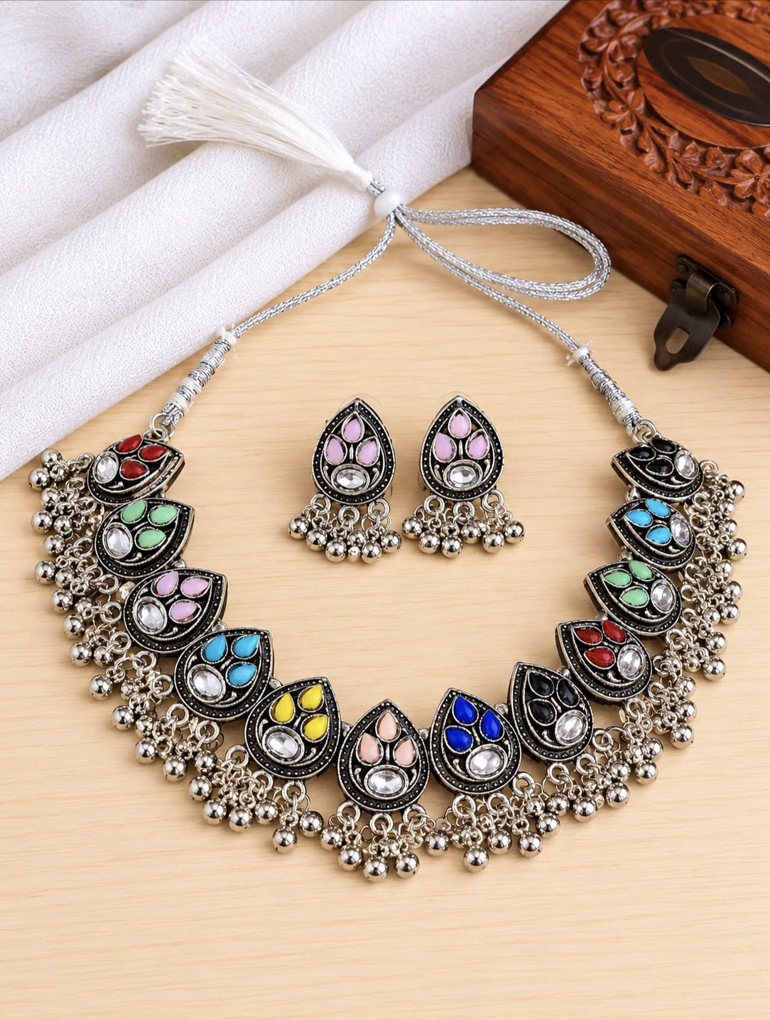 Oxidised Necklace 3253GSNKMLT