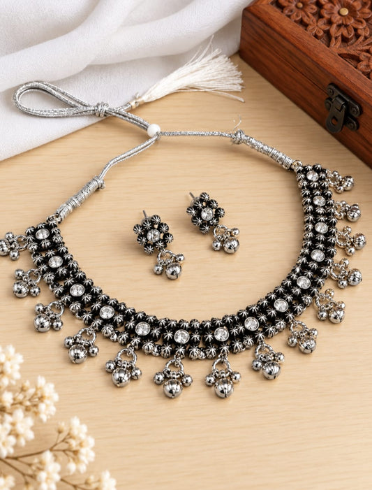 Oxidised Necklace 3241GSNKWHT