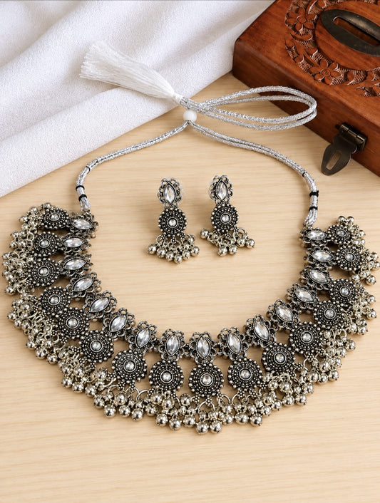 Oxidised Necklace 3251GSNKWHT