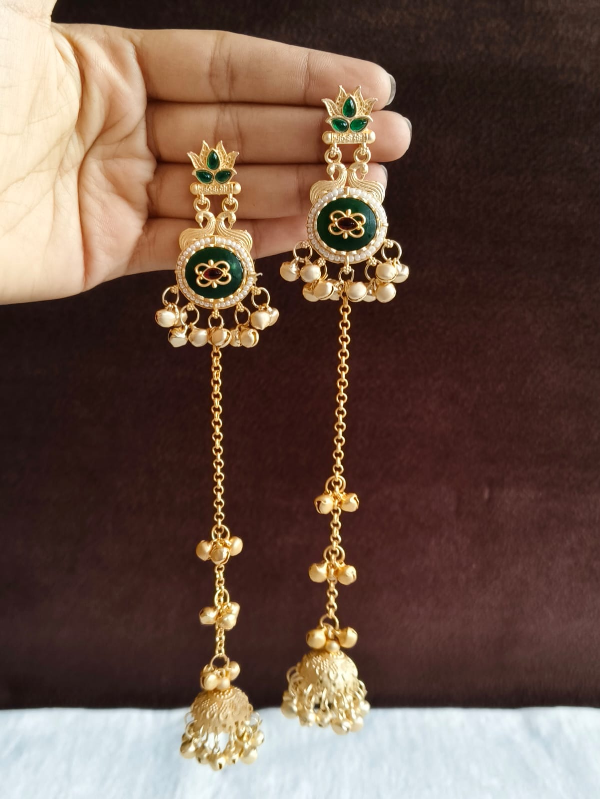 Kashmiri Earrings 1310GRN