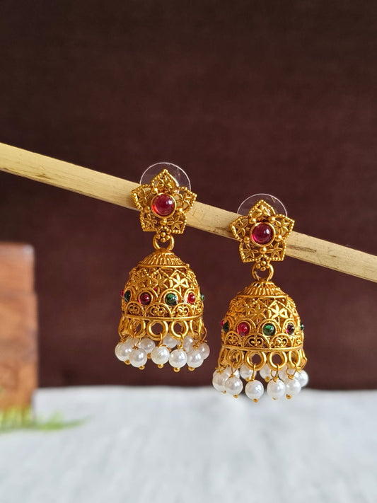 Golden Jhumka 1323RED