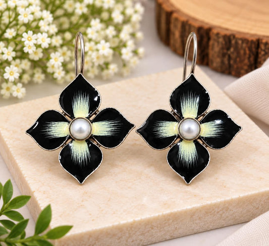 Enamel Hook Earrings 21800MXEMRED