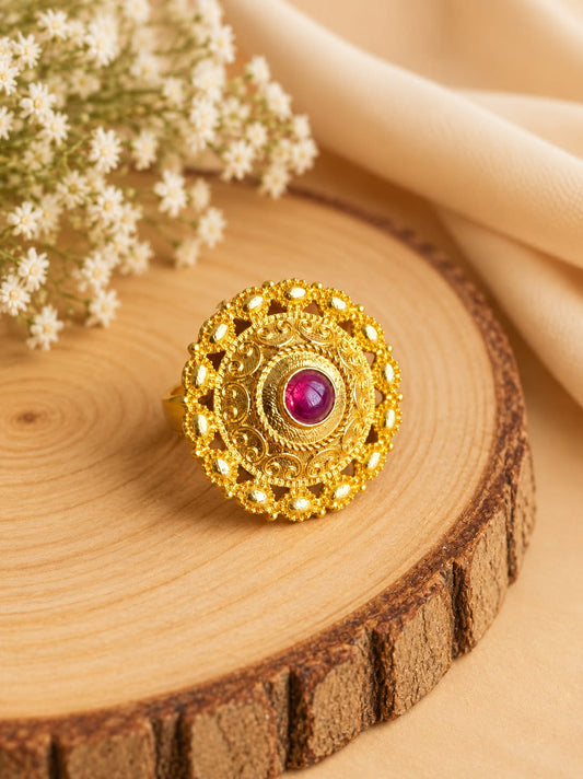 1684GDFRRED Finger Ring